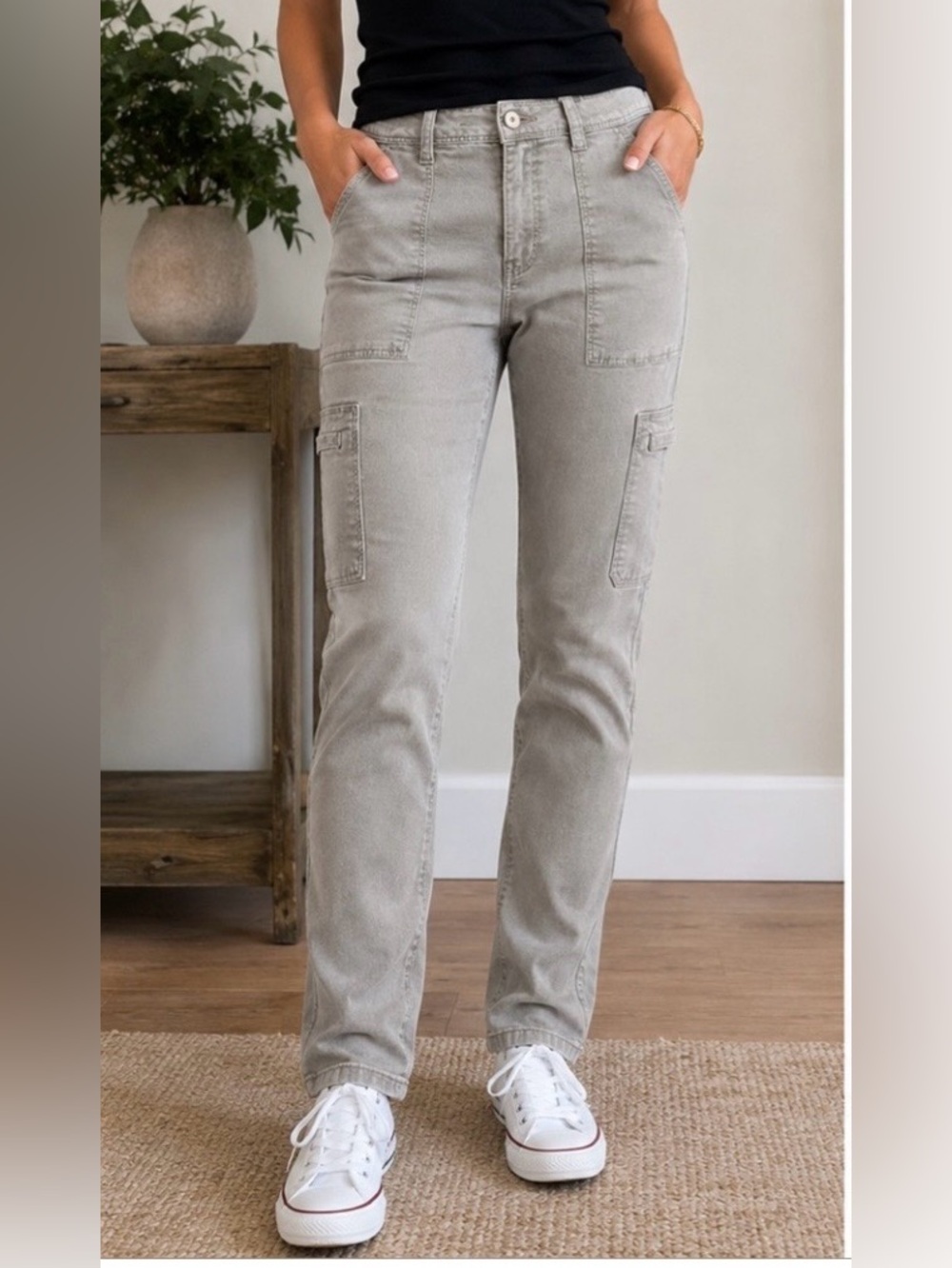 J.Crew Gray Utility Cargo Pants Women's 24x29 Slim Fit